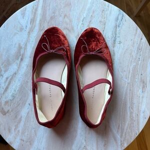 Loeffler Randall Leonie Velvet Ballet Flats in Spice
